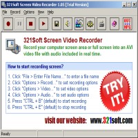 321Soft Screen Video Recorder tunny 1.05 screenshot. Click to enlarge!
