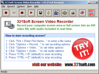 321Soft Screen Video Recorder 1.05.4 screenshot. Click to enlarge!