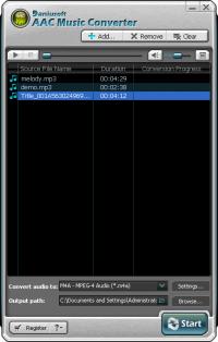 AAC Music Converter 5.3.9 screenshot. Click to enlarge!