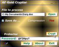 AF Gold Cryptor 1.1 screenshot. Click to enlarge!