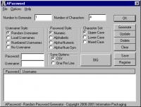 APassword 1.01 screenshot. Click to enlarge!