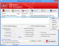 AWinware PDF Encryption 1.0.1.4 screenshot. Click to enlarge!