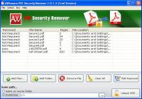 AWinware PDF Security Remover 1.0.1.5 screenshot. Click to enlarge!