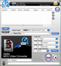 Abdio MOV Video Converter 6.7 screenshot. Click to enlarge!