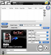 Abdio PSP Video Converter 6.67 screenshot. Click to enlarge!