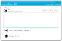 Abelssoft Backup 2016 6.0.1 screenshot. Click to enlarge!