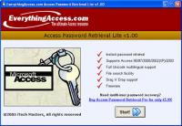 Access Password Retrieval LITE 1.1 screenshot. Click to enlarge!