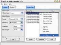 Acez All Audio Converter 3.0.2 screenshot. Click to enlarge!