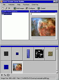 Acez Screen Saver Builder 2.3 screenshot. Click to enlarge!