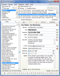 Active Phonebook 2.2.2415 screenshot. Click to enlarge!