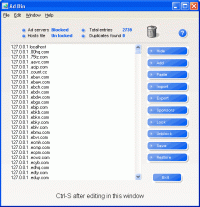 AdBin - Windows Hosts file editor 1.0.0 screenshot. Click to enlarge!