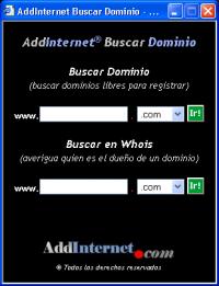 AddInternet Buscar Dominio 4.5.2 screenshot. Click to enlarge!