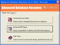 Advanced Database Recovery 1.0 screenshot. Click to enlarge!