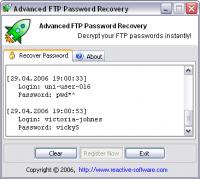 Advanced FTP Password Recovery 1.1.180.2006 screenshot. Click to enlarge!