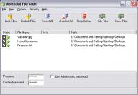 Advanced File Vault 1.019 screenshot. Click to enlarge!