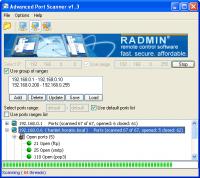 Advanced Port Scanner 1.3 screenshot. Click to enlarge!