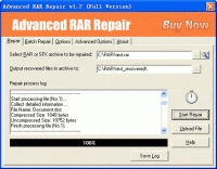 Advanced RAR Repair 1.2 screenshot. Click to enlarge!