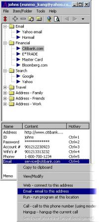 Aha Password and Info Manager 7.03.01 screenshot. Click to enlarge!