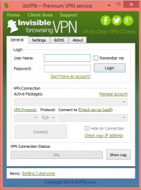 All In One VPN Client 1.9.1.0 screenshot. Click to enlarge!