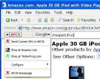 Amazon PCN IE Toolbar 1.0 screenshot. Click to enlarge!