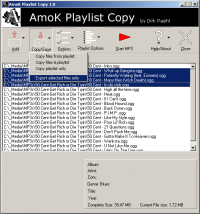 AmoK Playlist Copy 2.06 screenshot. Click to enlarge!