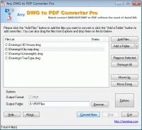 Any DWG to PDF Converter Pro 2010 screenshot. Click to enlarge!