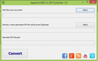Appnimi RAR To ZIP Converter 1.0 screenshot. Click to enlarge!