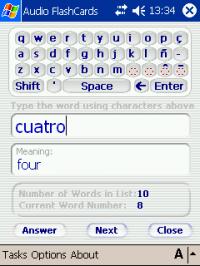 Audio FlashCards (Spanish) 1.4 screenshot. Click to enlarge!