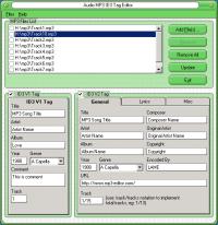 Audio MP3 ID3 Tag Editor 1.0 screenshot. Click to enlarge!