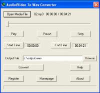 Audio/Video To Wav Converter 1.0.1.7 screenshot. Click to enlarge!