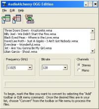 AudioAlchemy OGG Edition 3.0 screenshot. Click to enlarge!