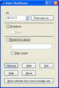 Auto ShutDown 3.4 screenshot. Click to enlarge!
