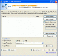 AutoCAD DWF to DWG 2010 screenshot. Click to enlarge!
