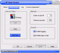 BFTelnet -Telnet Server 1.5 screenshot. Click to enlarge!