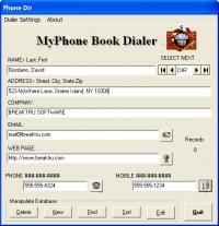 BREAKTRU MyPhone Book Dialer 9.9.0 screenshot. Click to enlarge!