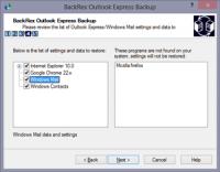 BackRex Outlook Express Backup 2.8.170 screenshot. Click to enlarge!