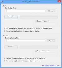 Backup Thunderbird 1.0.0.0 screenshot. Click to enlarge!