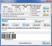 Bar Code 128 7.3 screenshot. Click to enlarge!
