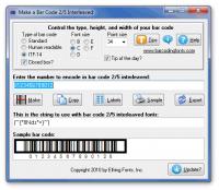 Bar Code 2 of 5 Interleaved 6.0 screenshot. Click to enlarge!