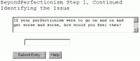 Beyond Perfectionism, Self Help Software 5.10.21 screenshot. Click to enlarge!