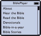 BiblePlayer for iPod 1.1 screenshot. Click to enlarge!