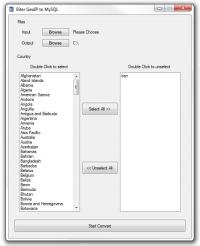 Biter GeoIp to MySQL 1.0.0.0 Beta screenshot. Click to enlarge!