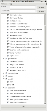 CDK Descriptor Calculator 1.3.8 screenshot. Click to enlarge!