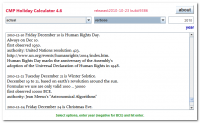 CMP Holiday Calculator 5.0 Build 9522 screenshot. Click to enlarge!
