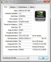 CUDA-Z 0.9.231 screenshot. Click to enlarge!