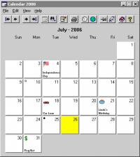 Calendar 2000 4.6 screenshot. Click to enlarge!