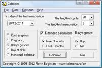 Calmens - Fertility Calendar 6.6 screenshot. Click to enlarge!