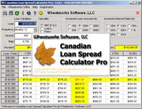 Canadian Loan Spread Calculator Pro 1.8.01 screenshot. Click to enlarge!