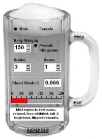 Cheers! Blood Alcohol Calculator 2.3 screenshot. Click to enlarge!