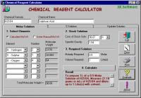 Chemical Reagent Calculator 3.0 screenshot. Click to enlarge!